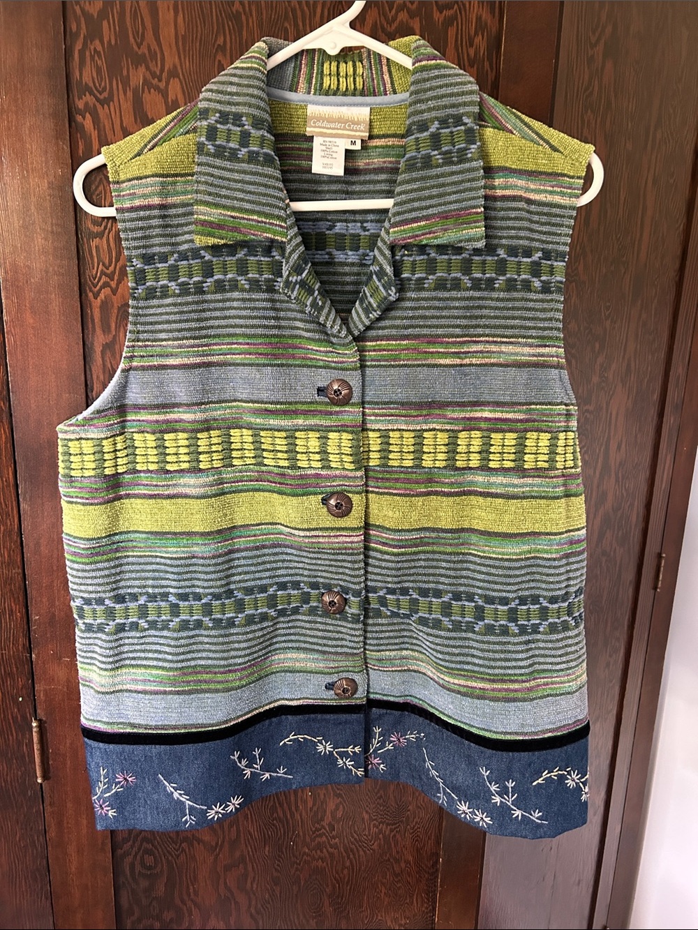Vintage Tapestry Embroidered Button  Vest
